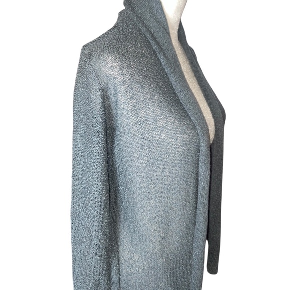 Windi River Gray Open Weave Draped Cardigan Size Small - Picture 4 of 16